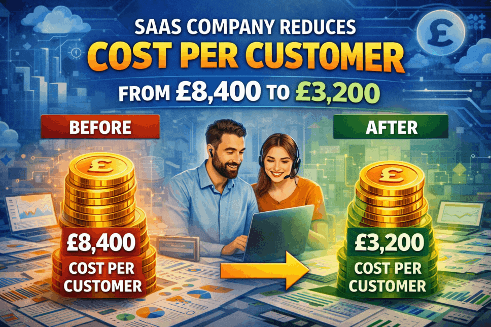 SaaS Company Reduces Cost Per Customer from £8,400 to £3,200